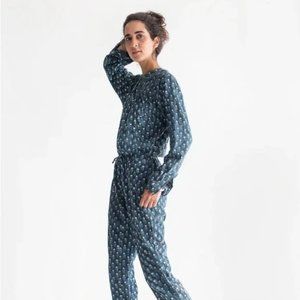 Matta indigo print jumpsuit with tags size M